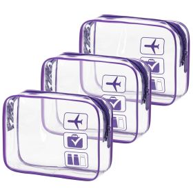 MODENGKONGJIAN TSA Approved Toiletry Bag, 3 Pcs Clear Toiletries Bags Quart Size Travel Makeup Cosmetic Bag for Women Men