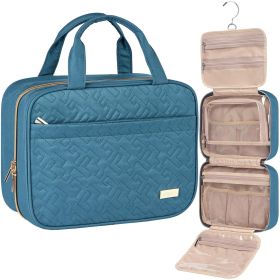 NISHEL Travel Toiletry Bag for women, Portable Hanging Organizer for Travel-Sized Shampoo, Conditioner, Brushes Set, Makeup Accessories, Medium S (Color: NAVY BLUE)